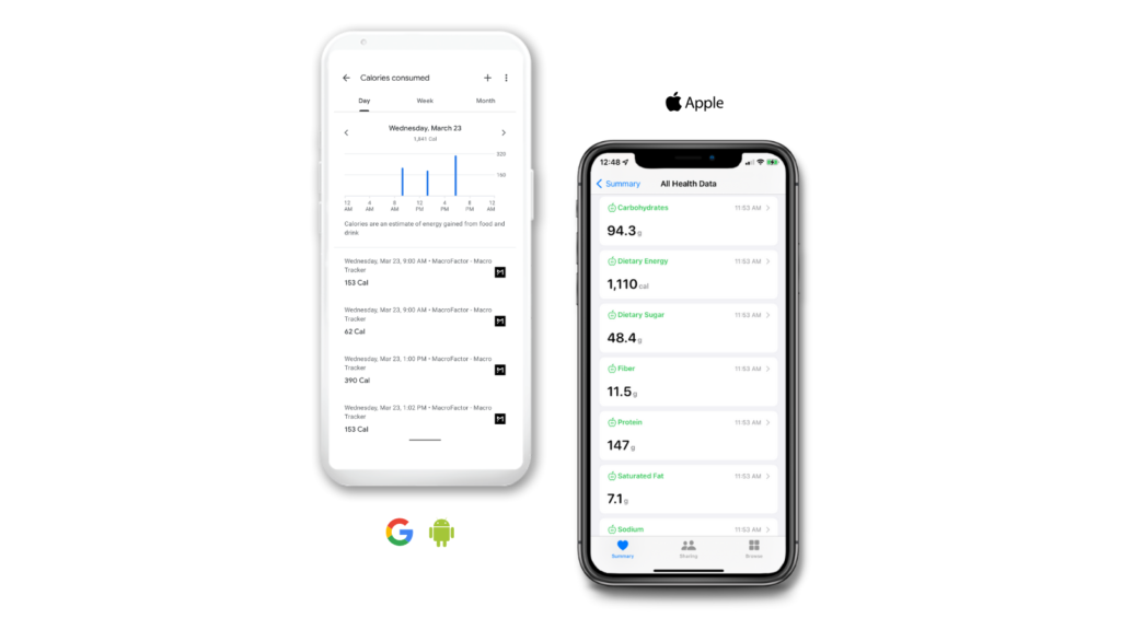 You can now export your nutrition data to Apple Health and Google Fit.