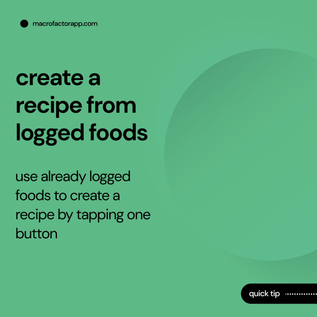 create a recipe from logged foods