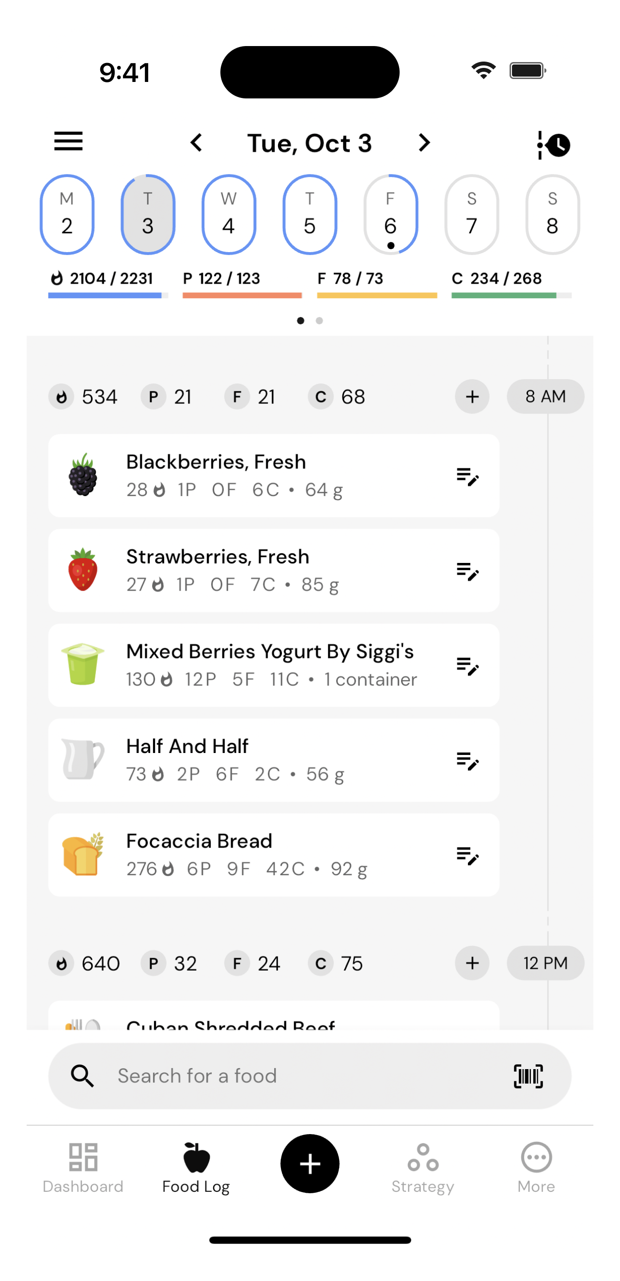 Food Log Hidden Timestamps Light