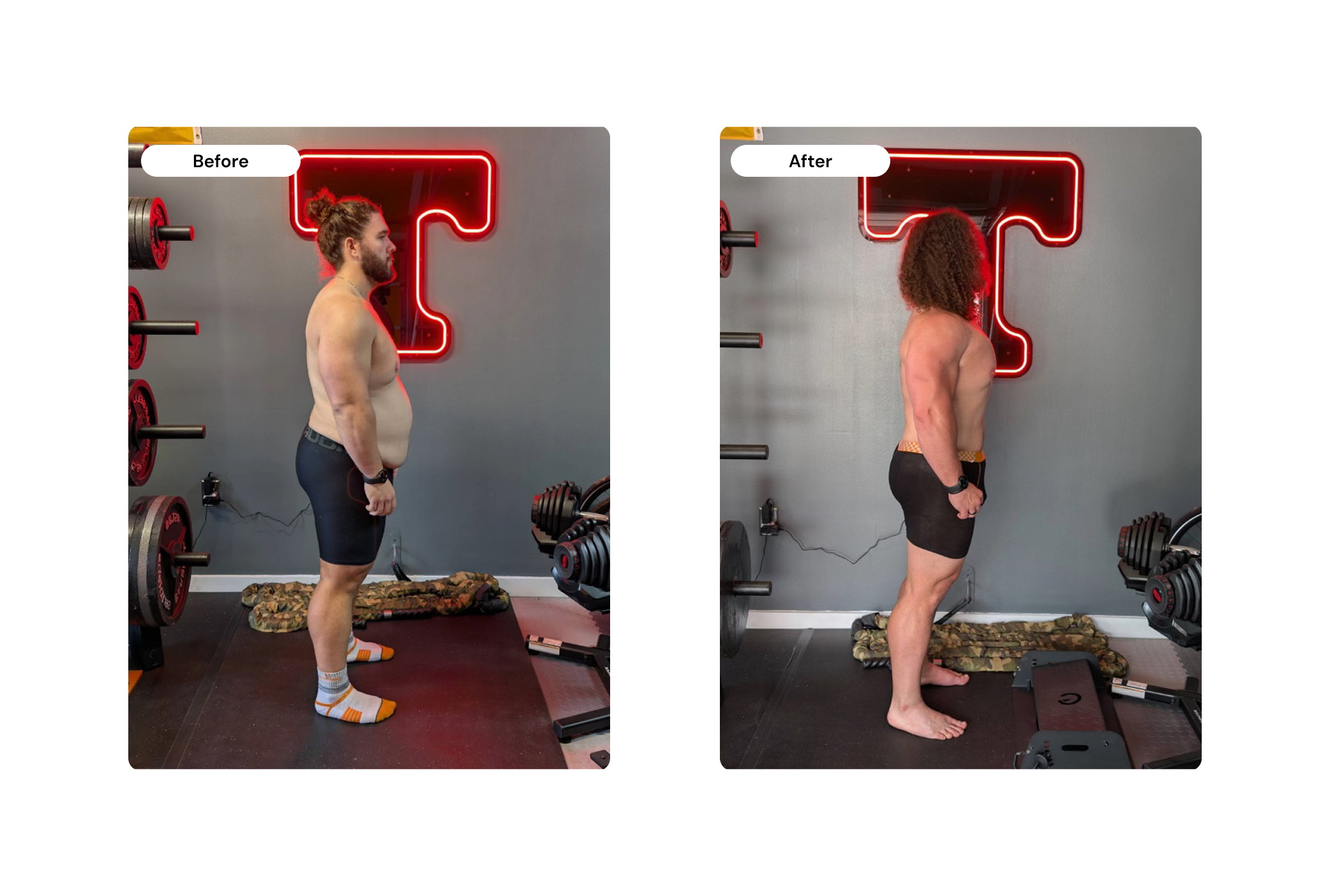 Terry before and after - side